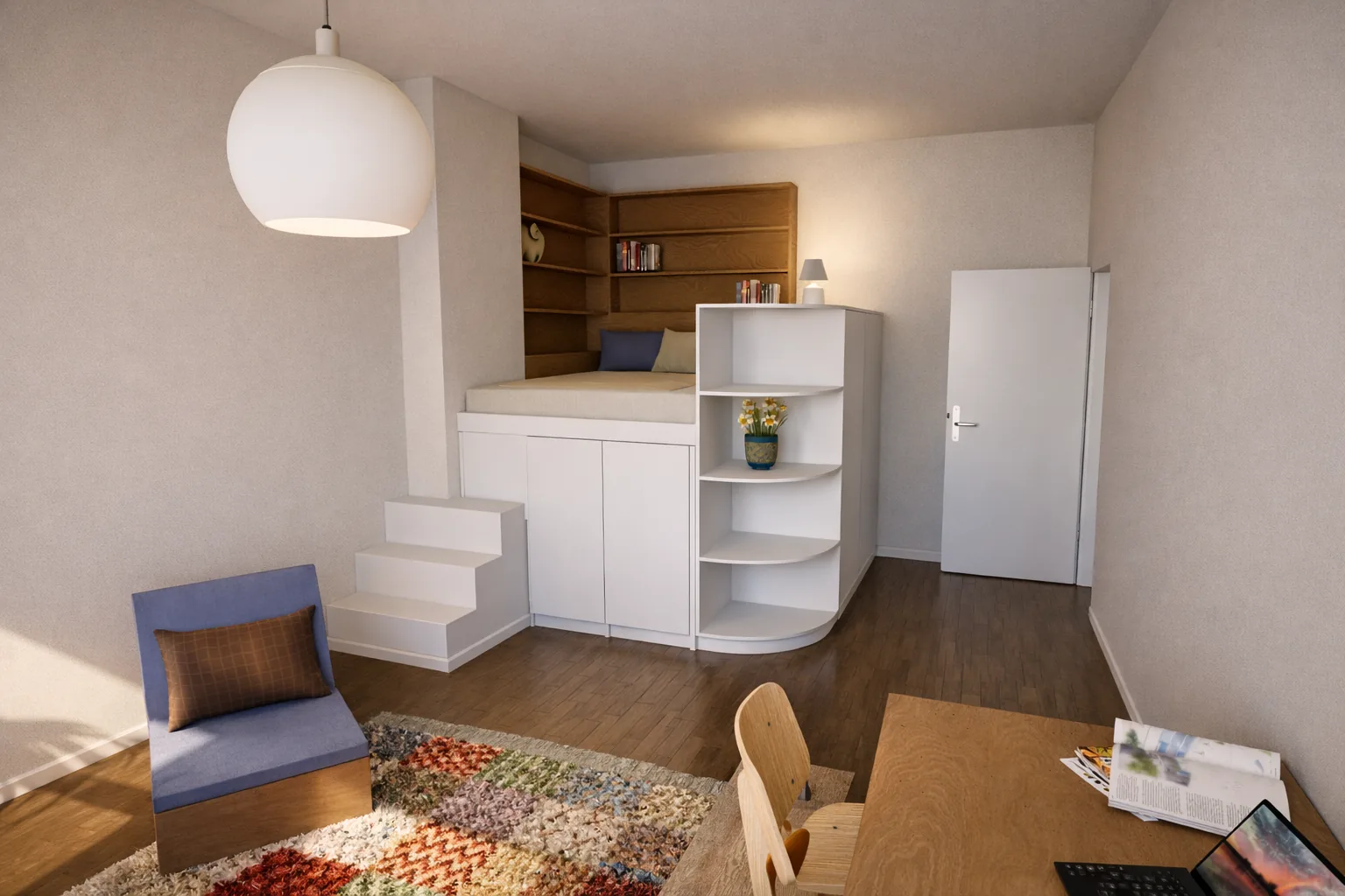 Ruhig gestaltetes Schlafzimmer als privater Rückzugsort